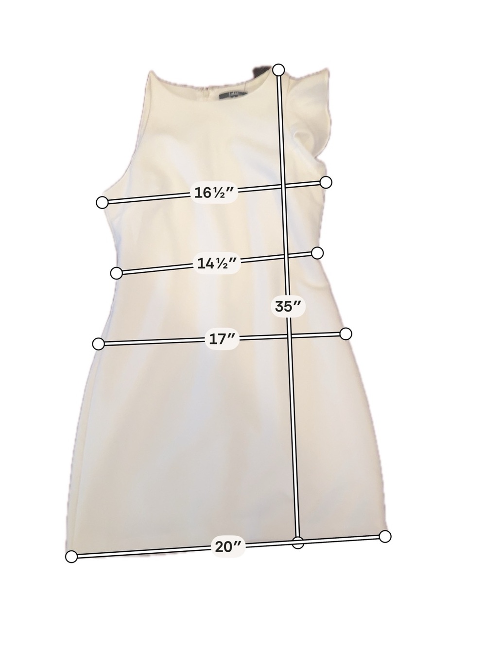 Lulu's Cream Ruffle-Shoulder Mini Shift Dress - Picture 4 of 6